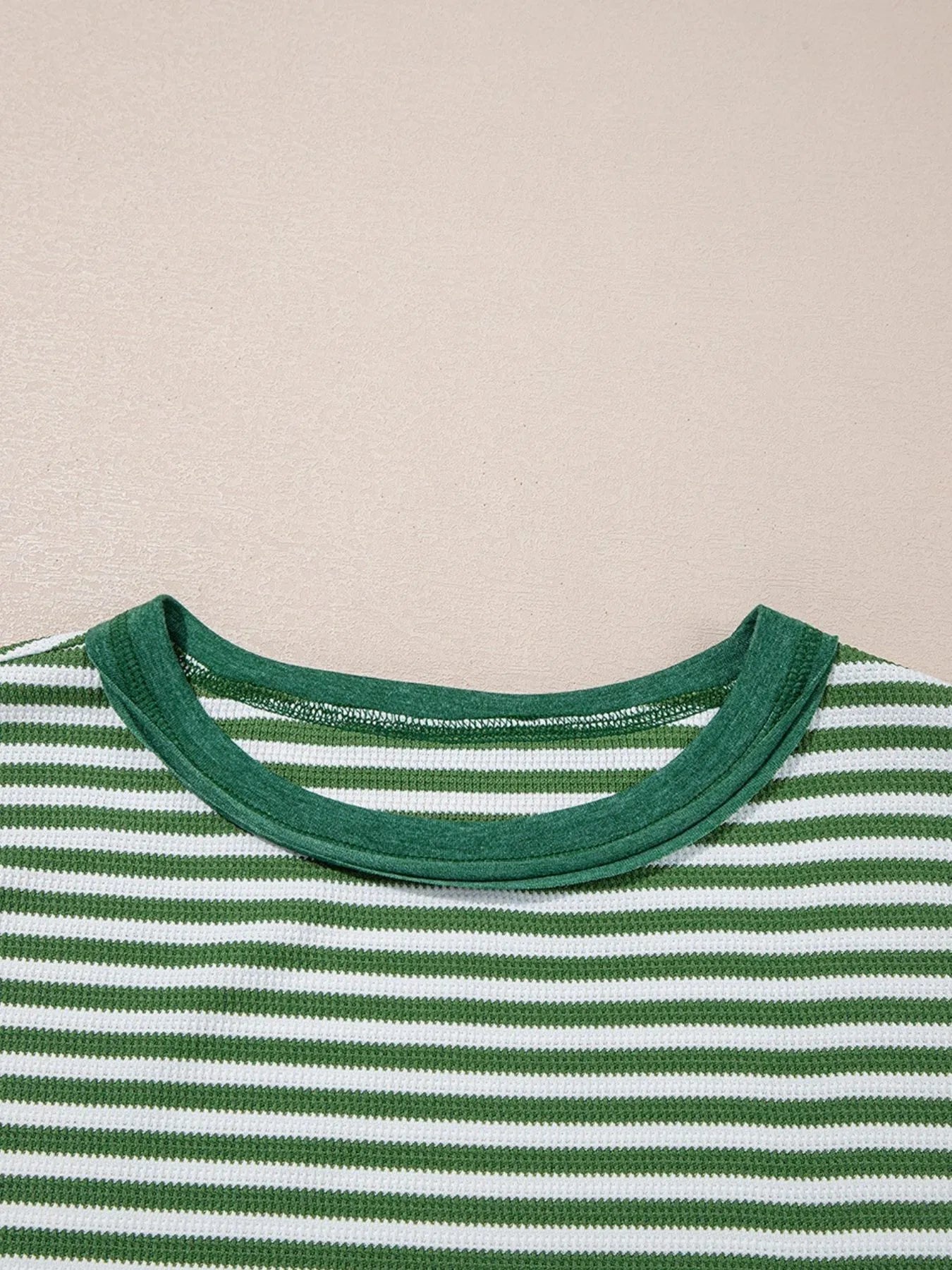 Striped Round Neck Long Sleeve Sweatshirt OutfitFlow