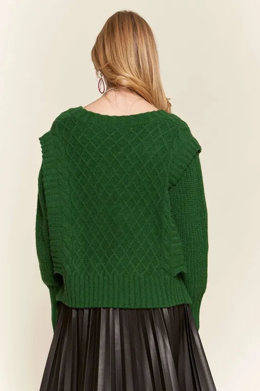 ADORA Ruffle Detail Adorable Sweater OutfitFlow