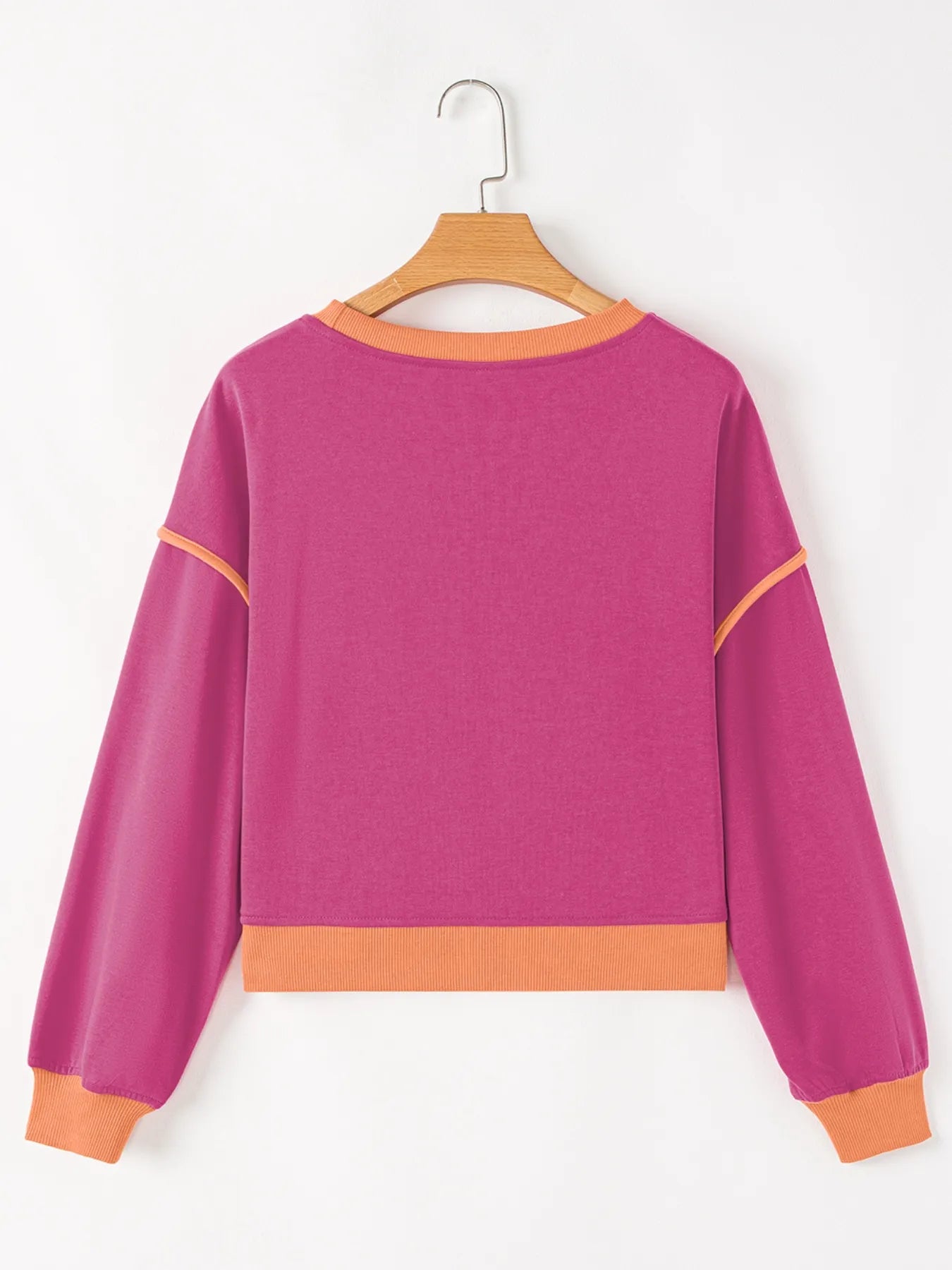 Contrast Trim Long Sleeve Top and Skort Set OutfitFlow