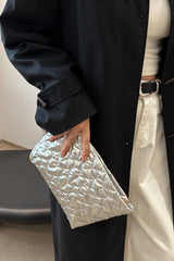 Ruched Heart Clutch with Zipper