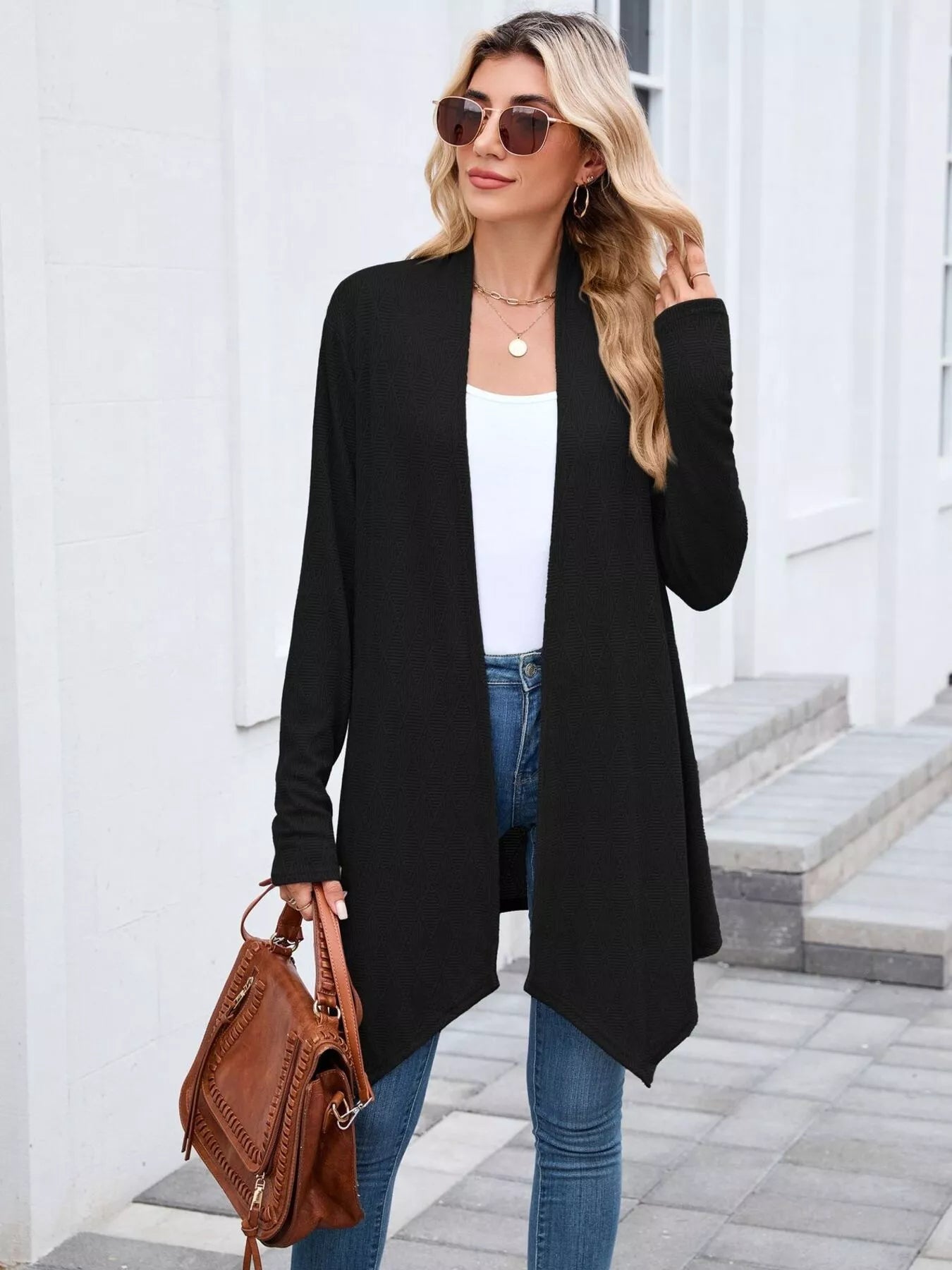 Open Front Long Cardigan OutfitFlow