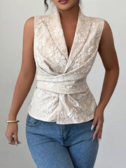 Tie Waist Wrap Tank Top OutfitFlow