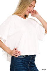Zenana Cotton Round Neck Short Sleeve T-Shirt WHITE Trendsi