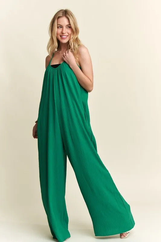 ADORA Wide Leg Casual Cami Jumpsuit OutfitFlow