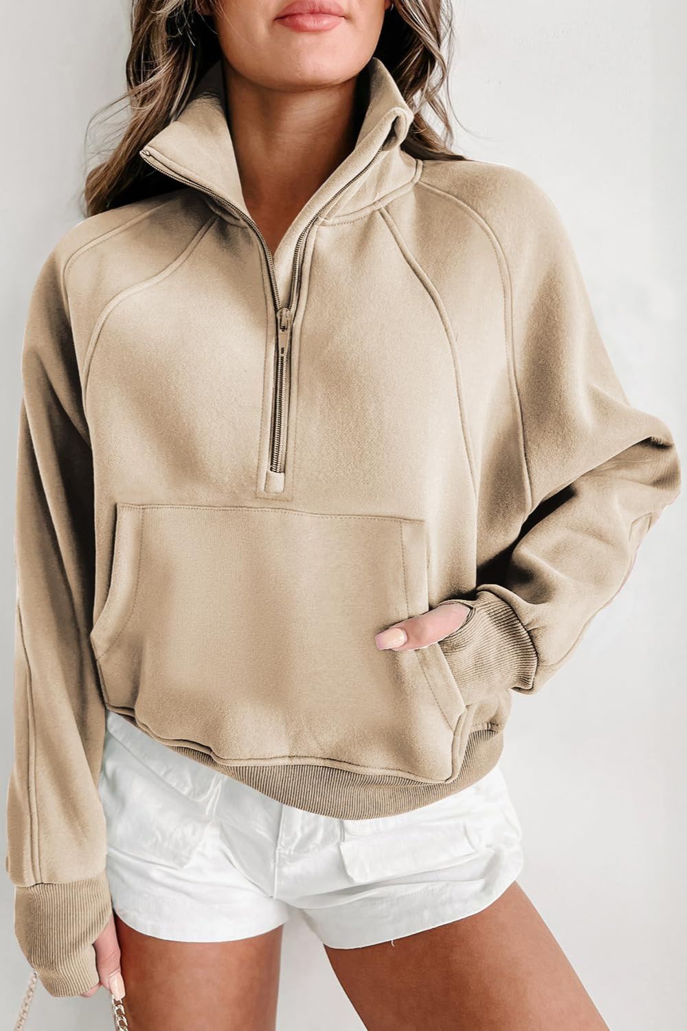 Outfit Flow - Half Zip Long Sleeve Sweatshirt