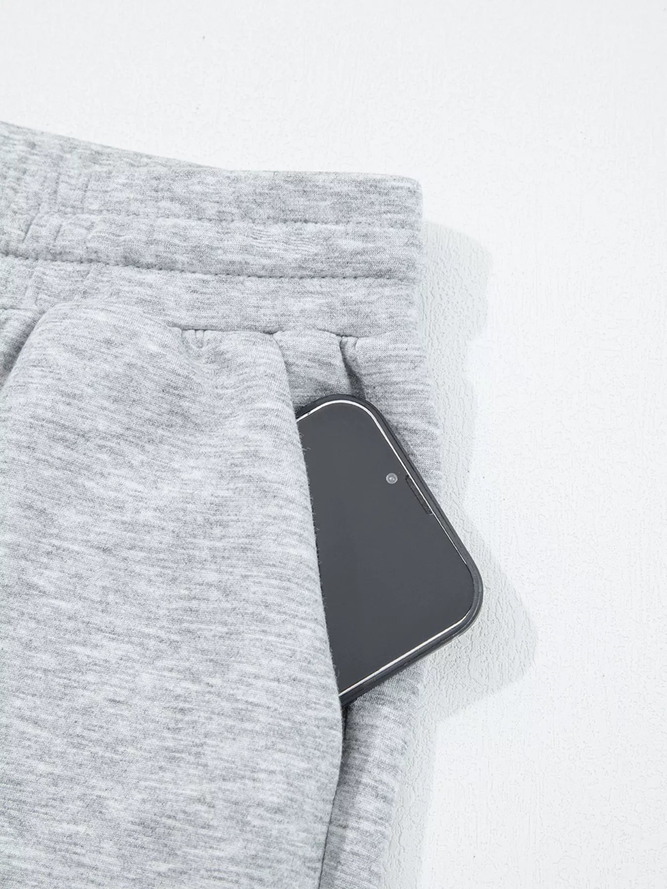 Zip Collar Long Sleeve Top and Drawstring Pants Set OutfitFlow