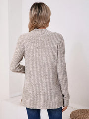 Casual Knit Open Front Cardigan OutfitFlow