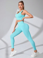 Scoop Neck Wide Strap Top and Pants Active Set