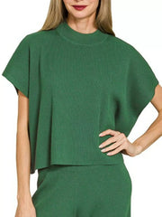 Zenana Viscose Sweater Short Sleeve Top and Pants Set Trendsi
