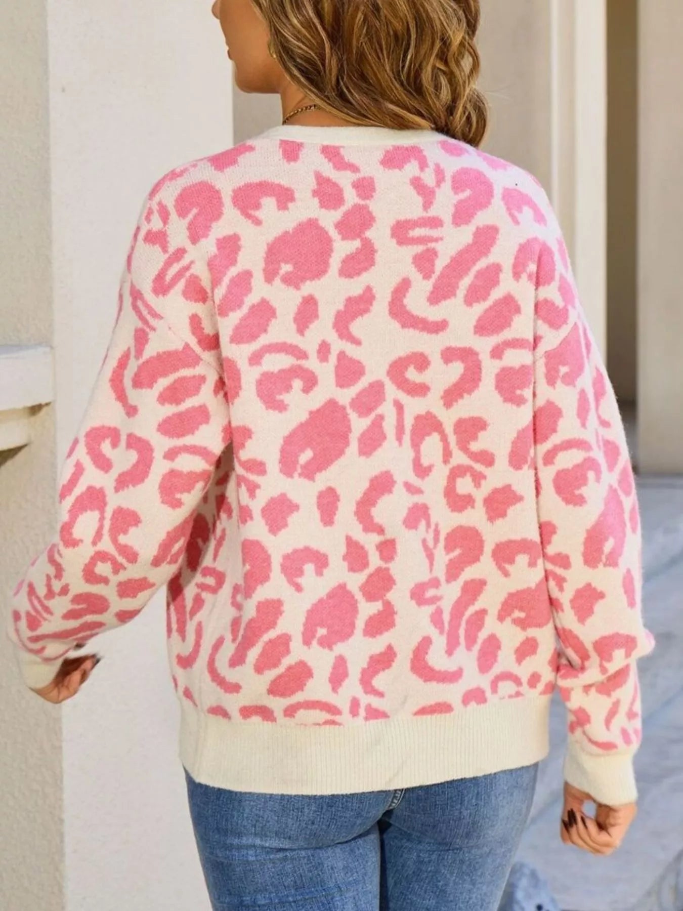 Leopard Tie-Front Cardigan Trendsi