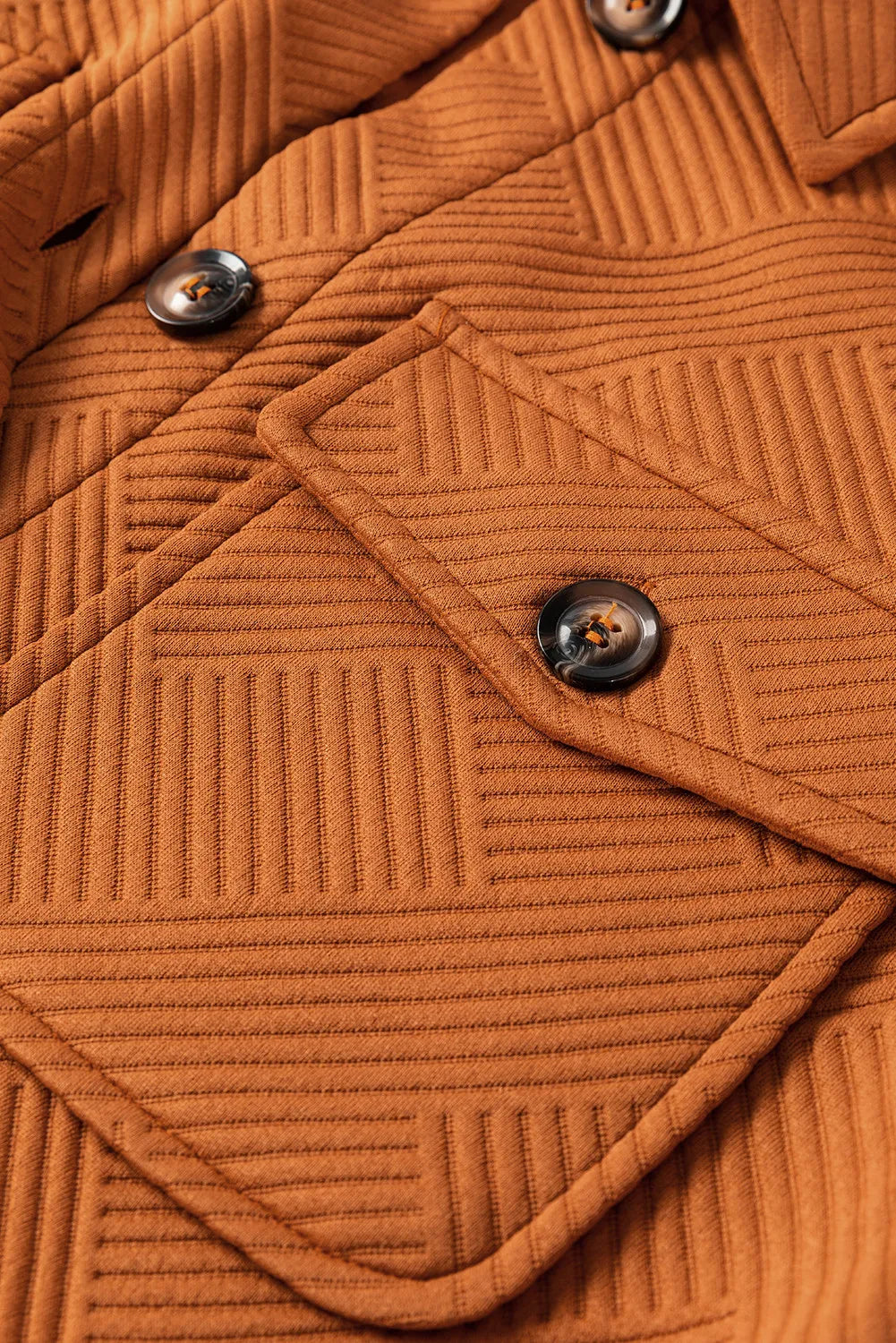 Textured Button Down Collared Neck Coat OutfitFlow