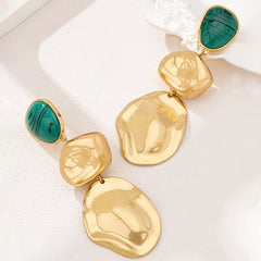 18K Gold-Plated Alloy Drop Earrings OutfitFlow