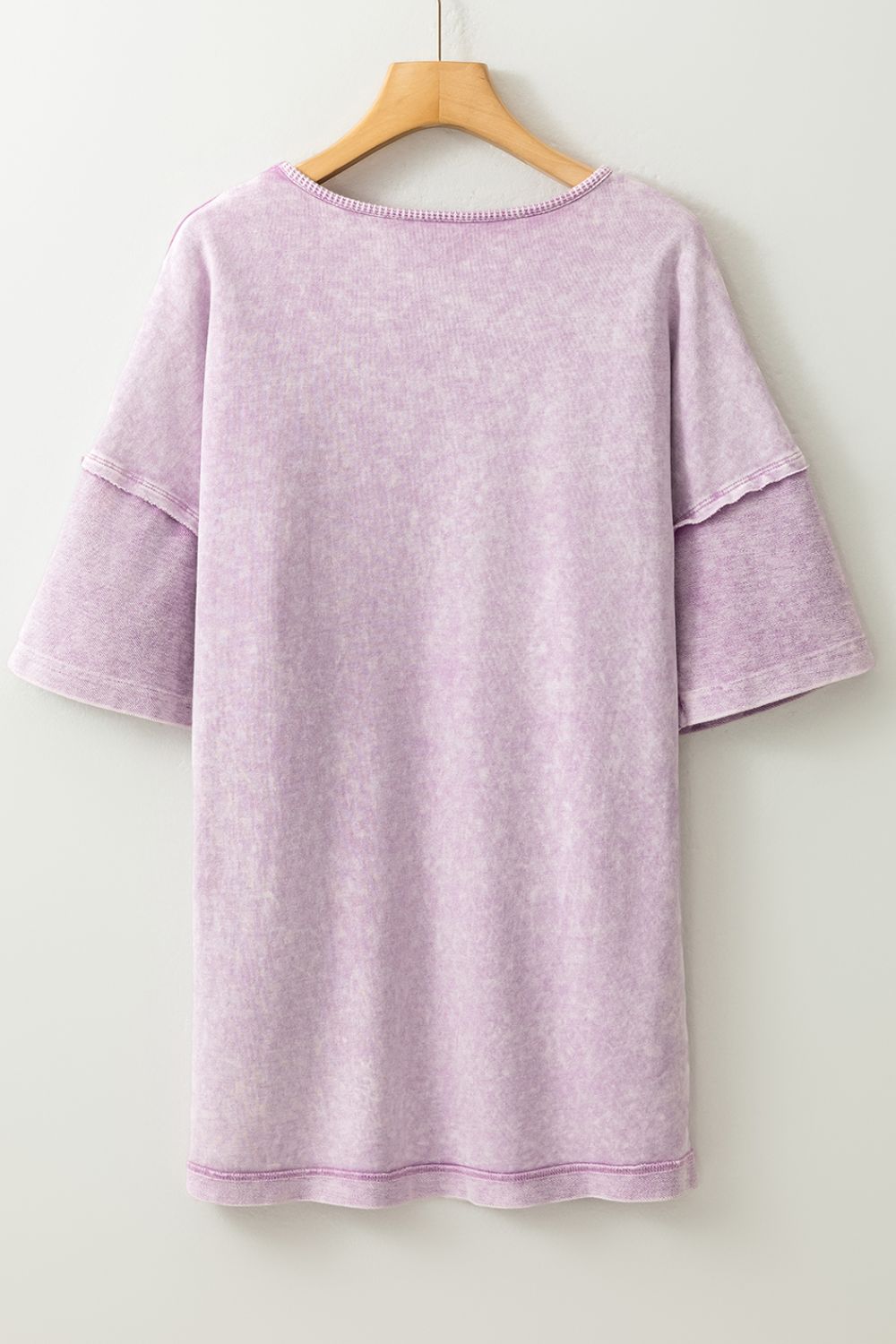 Mineral Wash Drop Shoulder Round Neck T-Shirt OutfitFlow