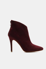 Beast Fashion Suede Stiletto Ankle Booties with Back Zippers OutfitFlow