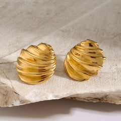 Stainless Steel Shell Shape Stud Earrings OutfitFlow