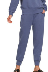 Zenana Scuba Crewneck Pullover & Joggers 2 Pieces Set OutfitFlow