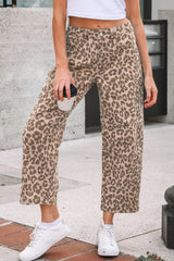 Leopard Print High-Waisted Cropped Jeans OutfitFlow