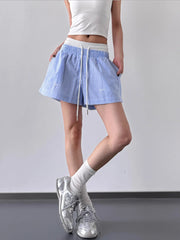 Striped Drawstring Waist Casual Shorts OutfitFlow