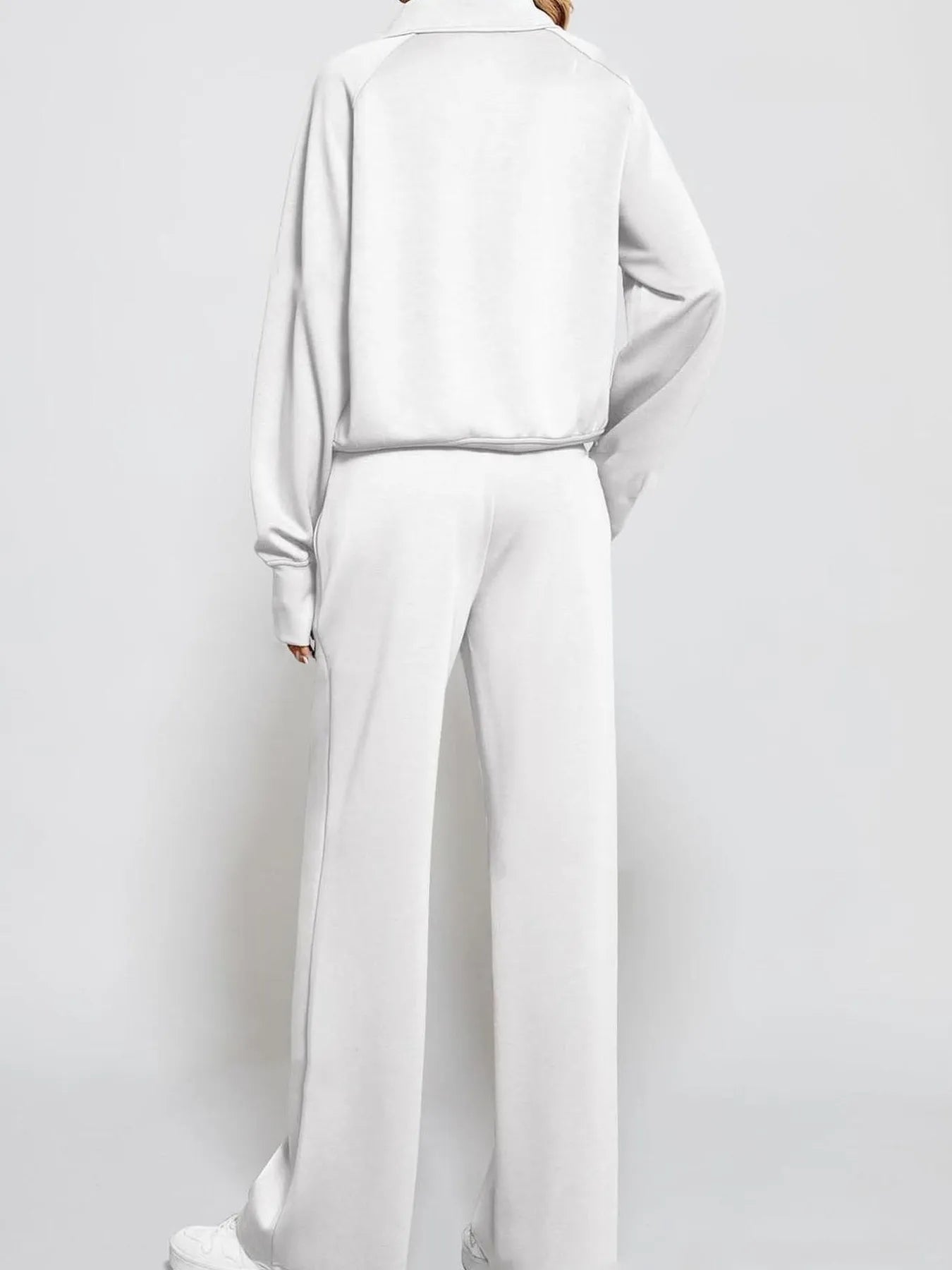 Half Zip Long Sleeve Top and Pants Set OutfitFlow