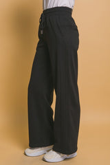 Outfit Flow - Love Tree Drawstring Wide Leg Sweatpants with Pockets