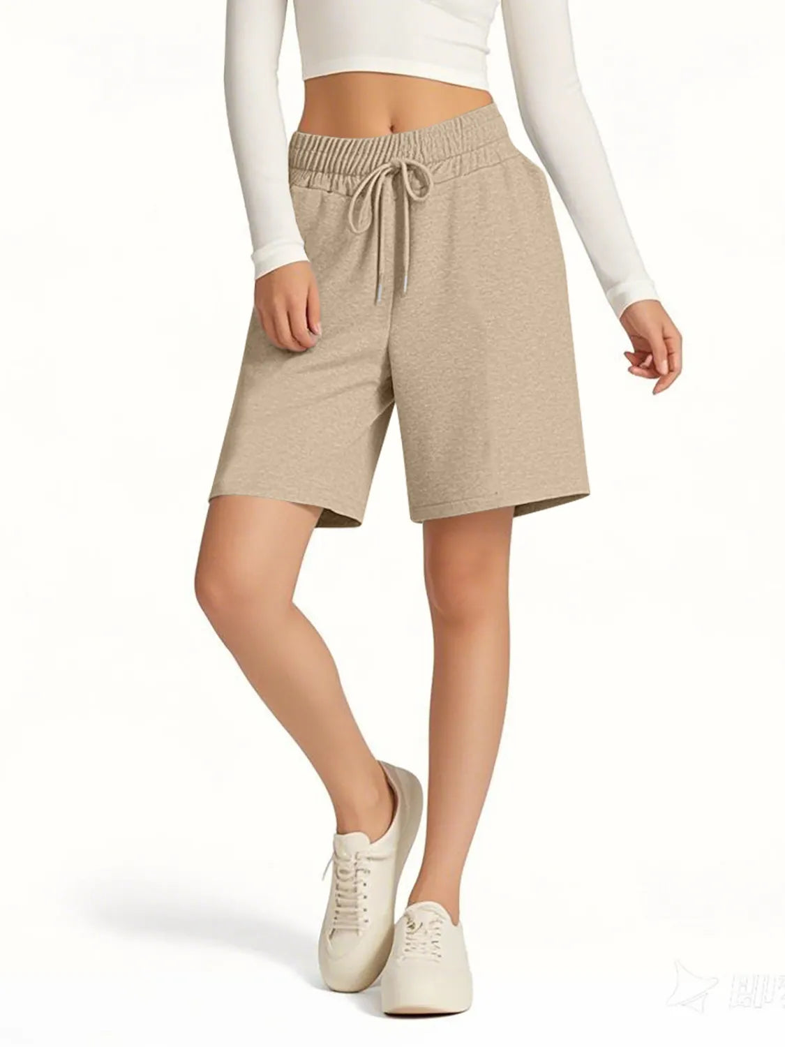 Drawstring Shorts with Pockets OutfitFlow