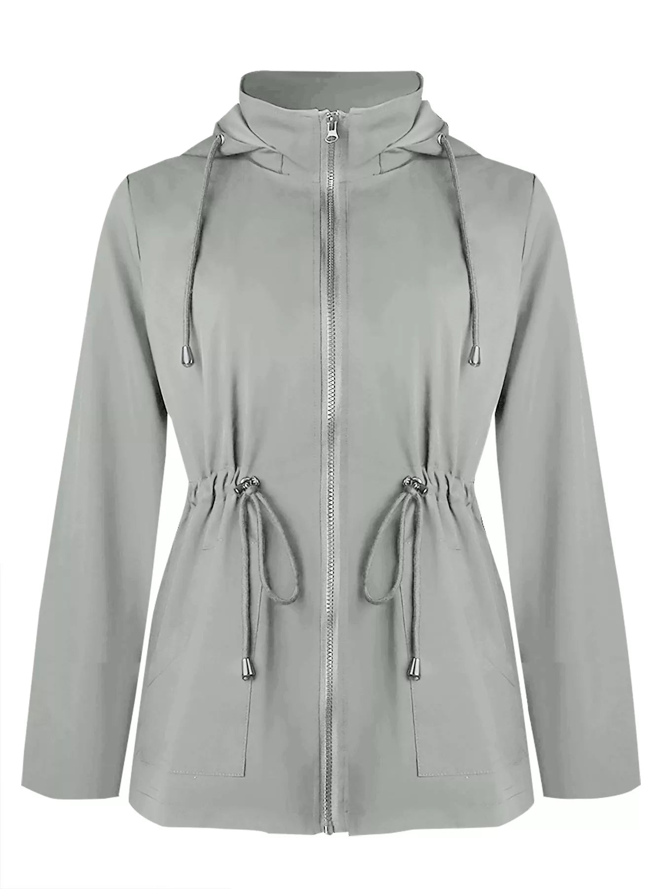Zip Up Waterproof Hooded Outerwear OutfitFlow