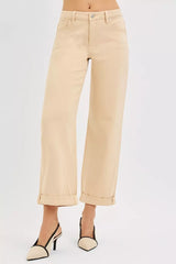 RISEN Tummy Control Mid Rise Ankle Barrel Relaxed Baggy OutfitFlow