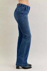 Judy Blue Full Size Mid Rise Bootcut Jeans with Welt Pockets Plus Size OutfitFlow