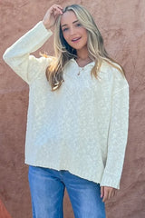 And The Why Textured Basic Collar Neck Sweater Pullover OutfitFlow