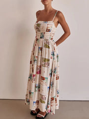 Smocked Square Neck Cami Dress OutfitFlow