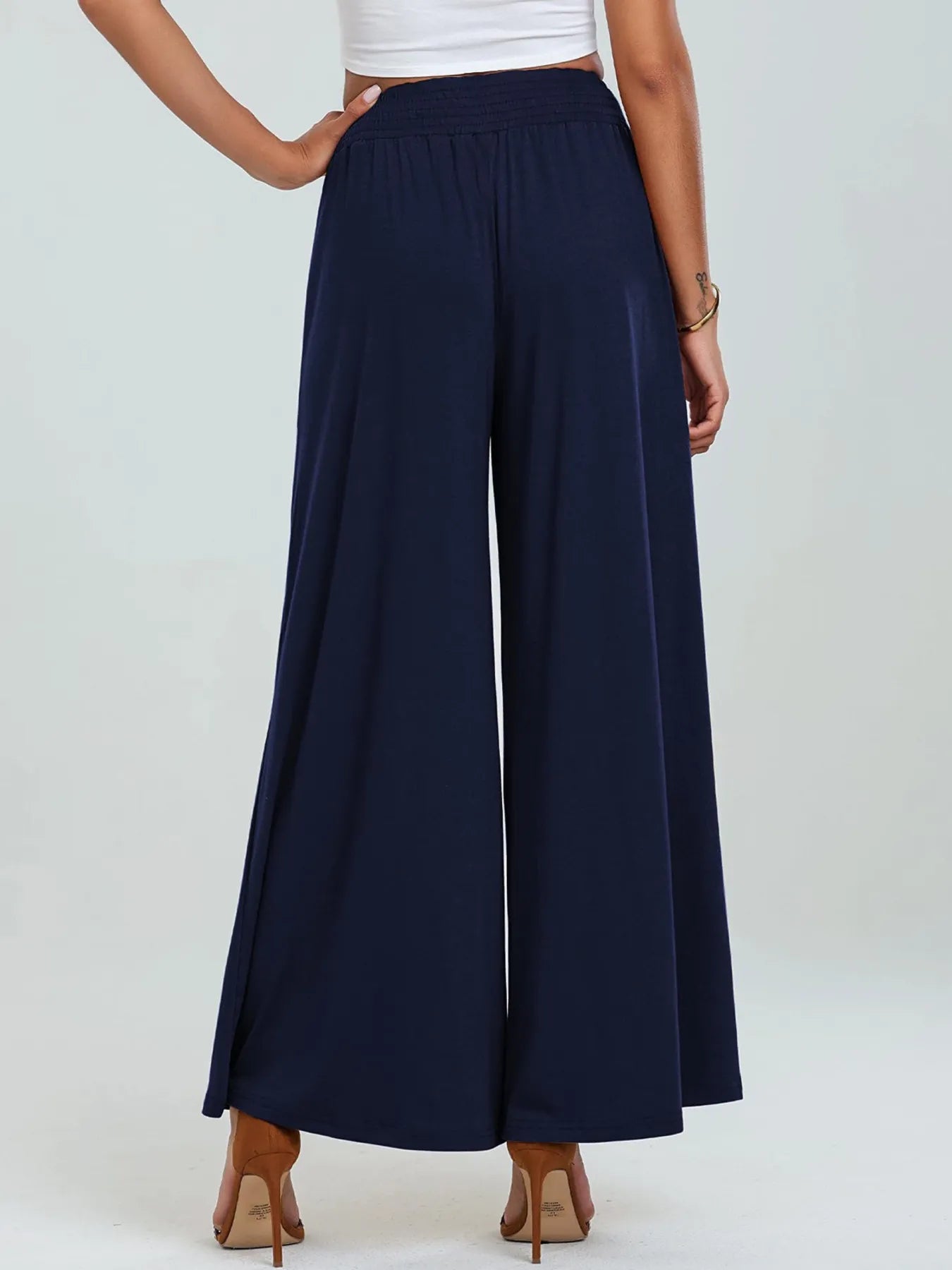 High-Waisted Wide Leg Pants with Pockets OutfitFlow
