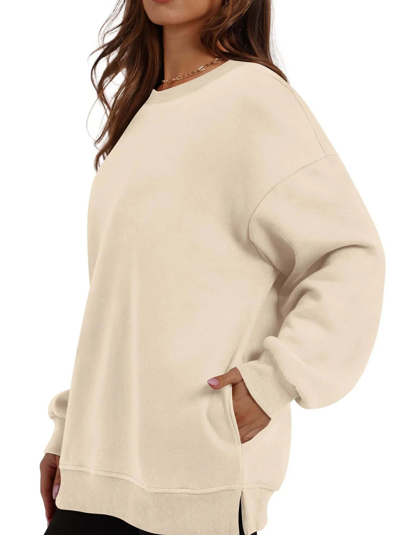 Oversized Long Sleeve Crewneck Sweatshirt OutfitFlow