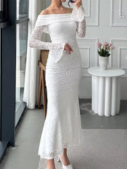 Off-Shoulder Lace Bodycon Maxi Dress OutfitFlow