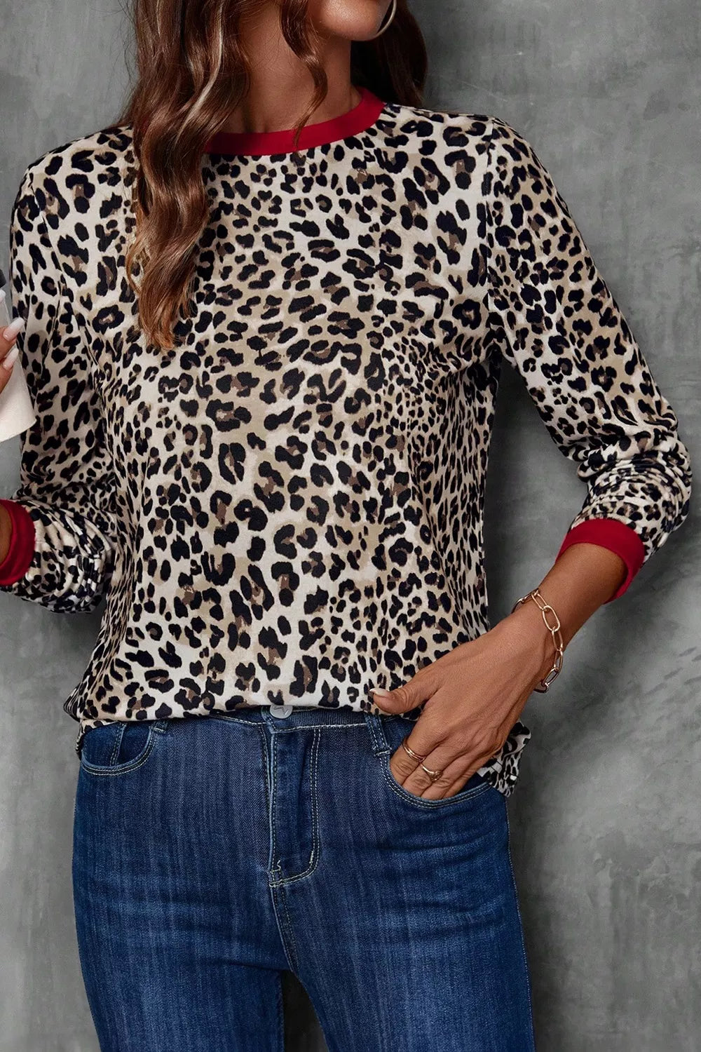 Leopard Print Long Sleeve Blouse Leopard OutfitFlow
