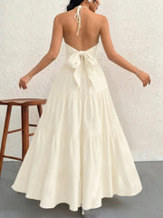 Halter Neck Tiered Maxi Dress OutfitFlow