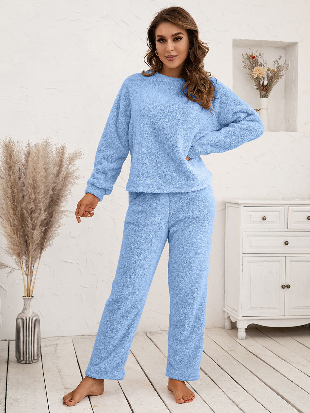 Outfit Flow - Ivy Lane Teddy Long Sleeve Top and Pants Lounge Set