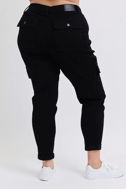 Judy Blue Full Size High Waist Cargo Cuffed Jogger Plus Size OutfitFlow