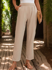 Outfit Flow - Perfee Ruched Half Elastic Waist Pants