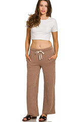 Zenana Raised Rib Short Sleeve Tee & Pants Set OutfitFlow