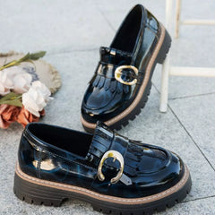 Round Toe Platform Loafers Trendsi