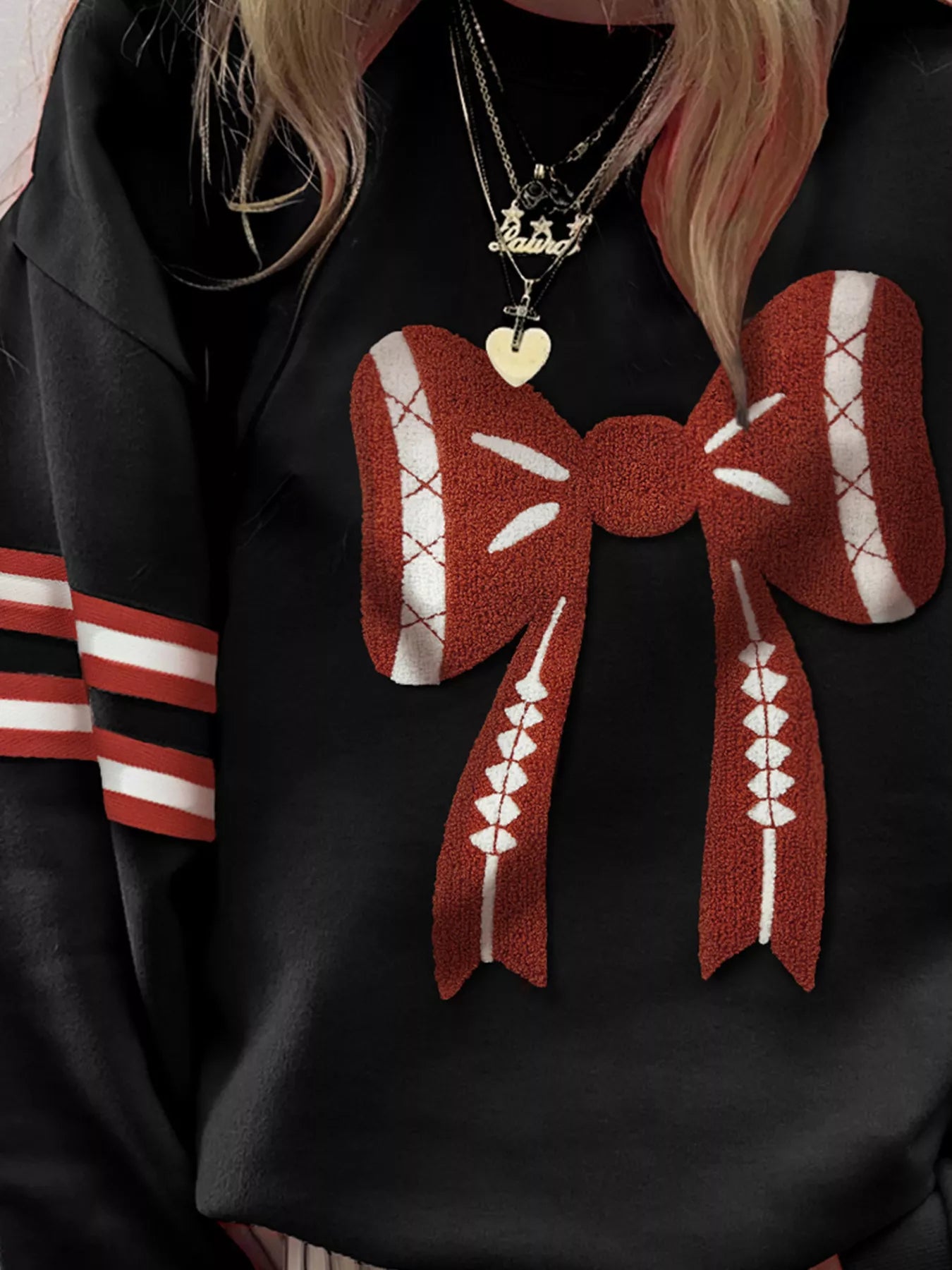 Bow Front Dropped Shoulder Sweatshirt OutfitFlow