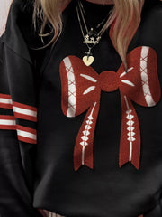 Bow Front Dropped Shoulder Sweatshirt OutfitFlow