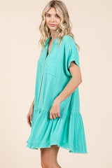 Mittoshop Linen Blend Button Down Shirt Mini Dress OutfitFlow