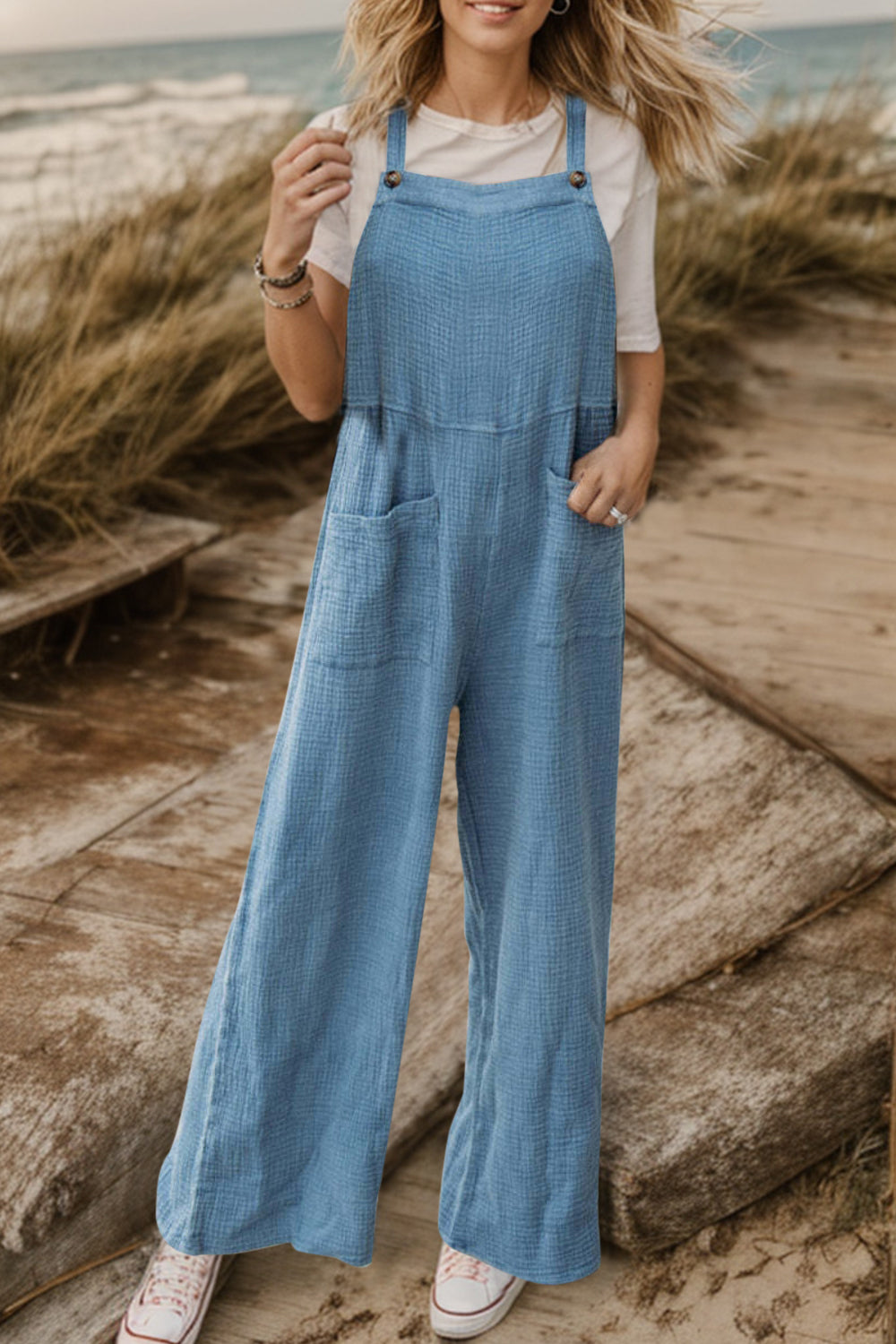 Outfit Flow - Full Size Wide Leg Front Pocket Jumpsuit