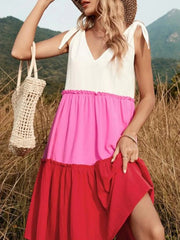 Colorblock Tiered Midi Tank Dress OutfitFlow