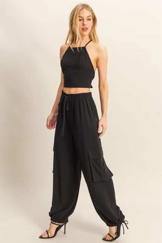 HYFVE Crop Top and Cargo Pants Set OutfitFlow