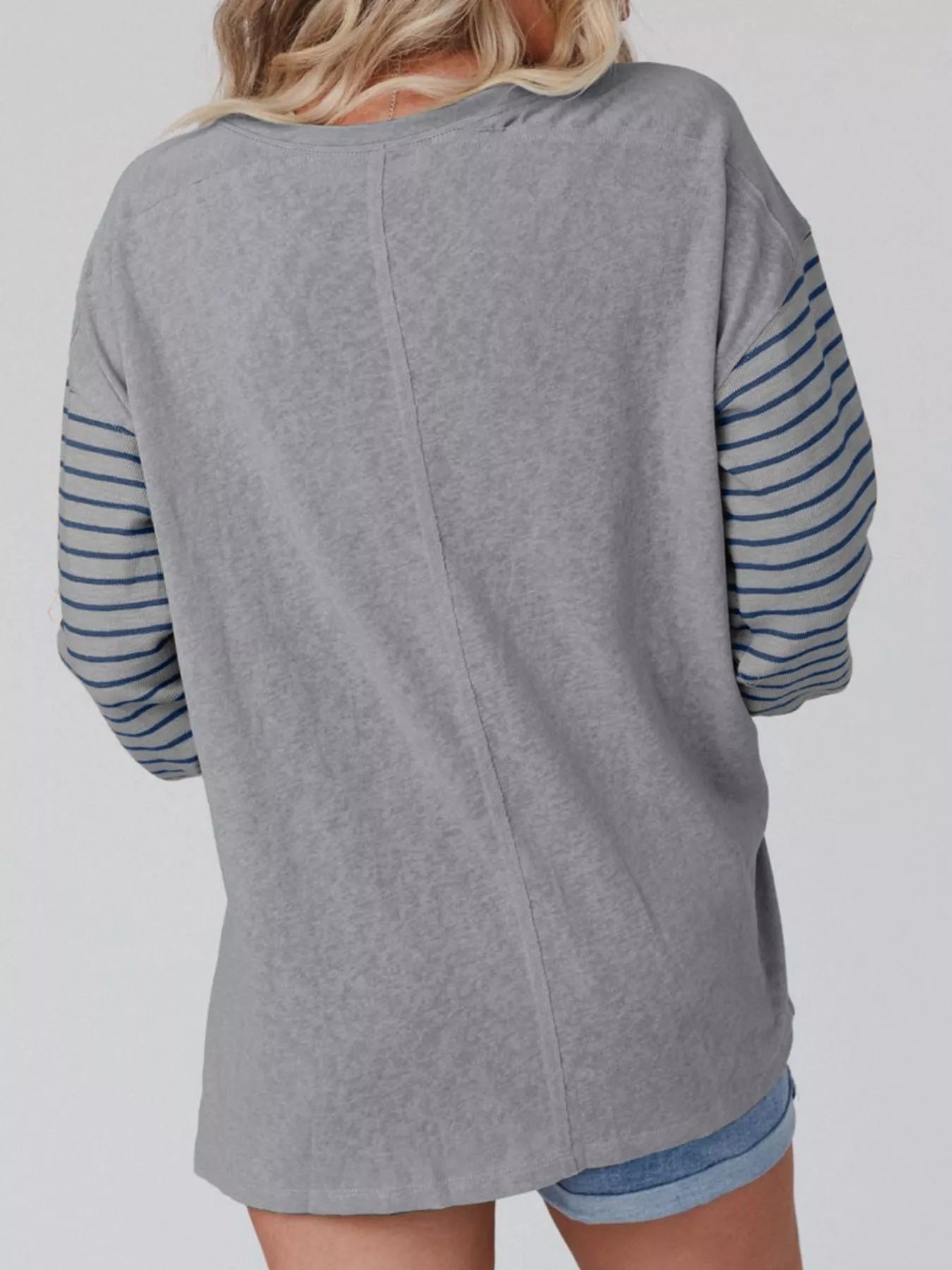Striped Color Block Long Sleeve T-Shirt OutfitFlow