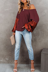 Outfit Flow - Sequin Crisscross Boat Neck Long Sleeve Blouse