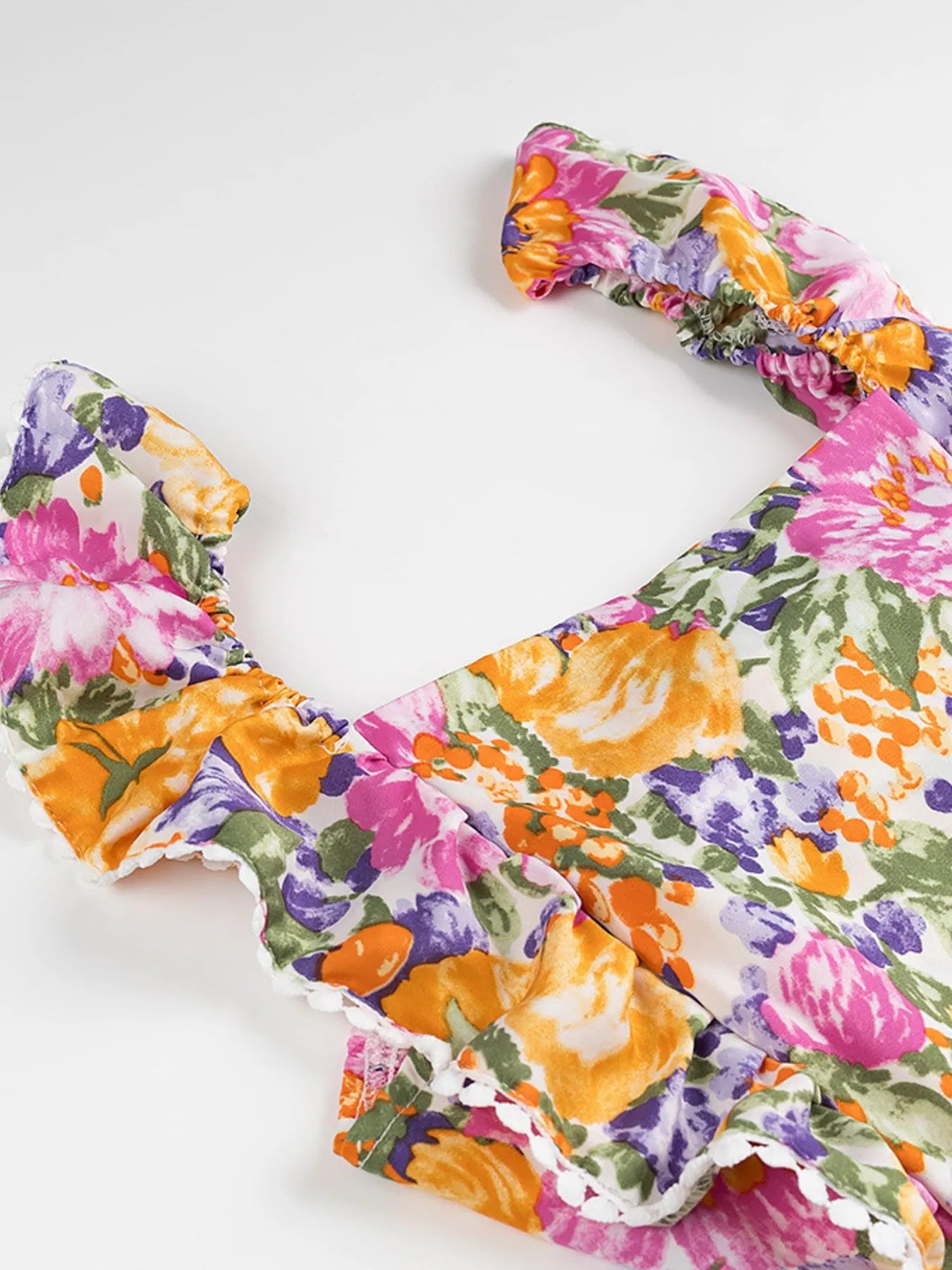 Floral Print Ruffled Hem Dress OutfitFlow