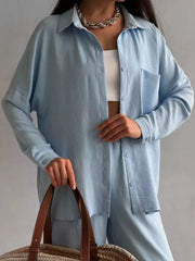 Button Down Shirt and Pants Set OutfitFlow